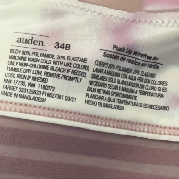 Auden Women's Wirefree Push-Up Bra - - Picture 4 of 4